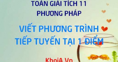 Viết phương trình tiếp tuyến của đồ thị hàm số tại 1 điểm cho trước - Toán lớp 11